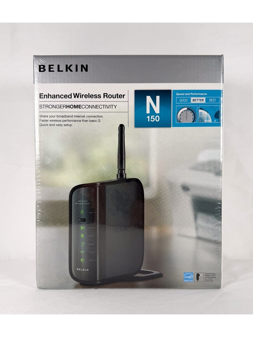 Belkin N150 150 Mbps 4-Port 10/100 Enhanced Wireless Router F6D4230-4-BC SEALED